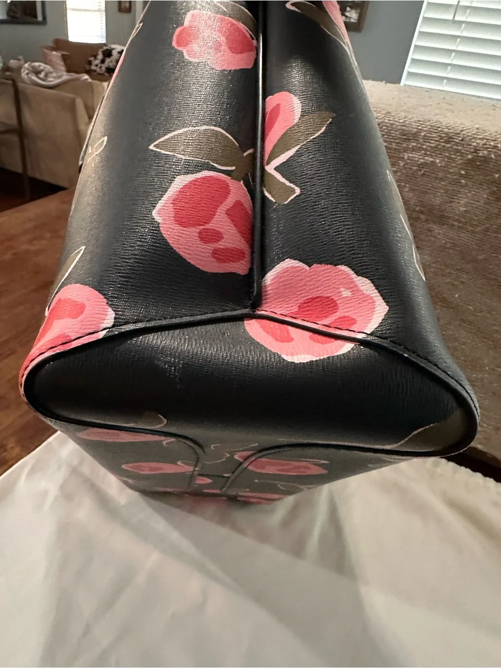 kate spade Black Tote with Pink Floral Print
